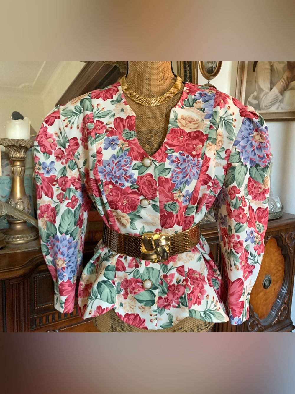 Vintage 90’s Awesome Floral Country Cottagecore Victorian-inspio Boho Blazer